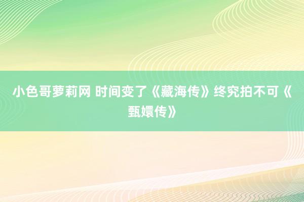 小色哥萝莉网 时间变了《藏海传》终究拍不可《甄嬛传》