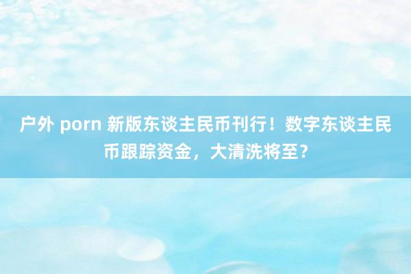 户外 porn 新版东谈主民币刊行！数字东谈主民币跟踪资金，大清洗将至？