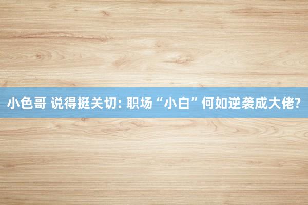 小色哥 说得挺关切: 职场“小白”何如逆袭成大佬?