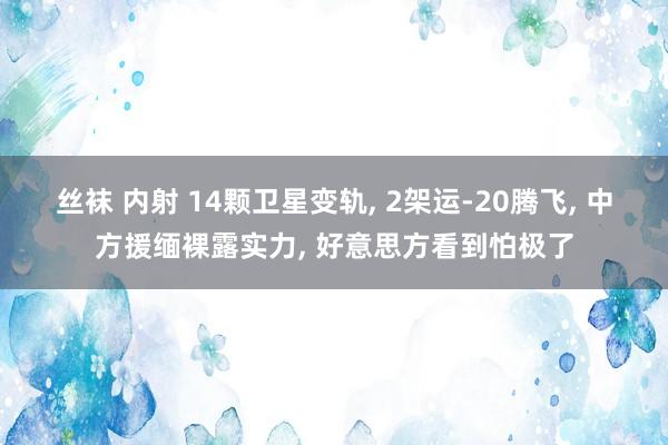 丝袜 内射 14颗卫星变轨, 2架运-20腾飞, 中方援缅裸露实力, 好意思方看到怕极了